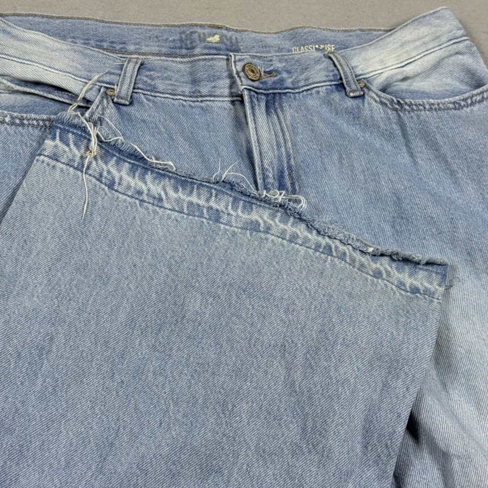 Rewash American Original Wide Leg Light Wash Frayed Hem Denim Jeans Womens 11/30